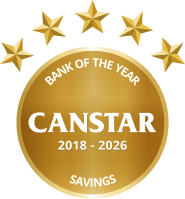 Canstar 2018-2025 Bank of the Year for Savings